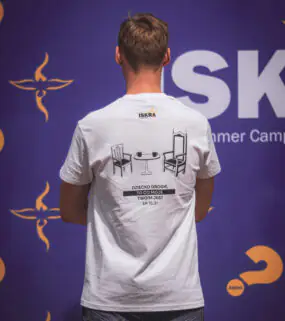 Koszulka ISKRA z cytatem - biała