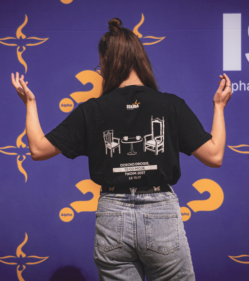 Koszulka ISKRA z cytatem - czarna
